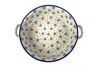 420 Bunzlau Ronde schaal met open handvaten 1411X  Ronde Schalen